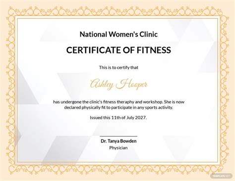 a certificate for women's clinic that is being used to promote the ...