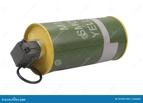 M18 Yellow Smoke Grenade stock image. Image of metal - 101491765