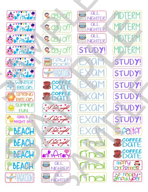 Agenda Planner Stickers Academic INSTANT by MySpotUnderTheSun