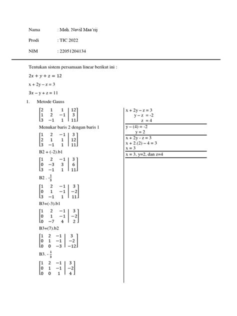 Aljabar Linear Dan Matriks | PDF