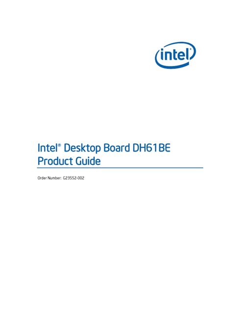 Intel Board Manual DH61BE | PDF | Usb | Bios