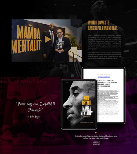 The Mamba Mentality Book Web Design Concept on Behance