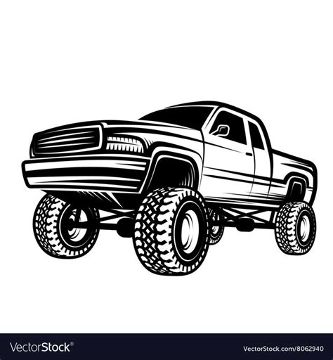 Car truck 4x4 pickup off-road Royalty Free Vector Image , #Aff, #pickup, #Car, #truck, #road #AD ...