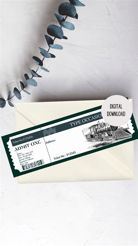 DIY Train Ticket Templateprintable Train Ticket Template - Etsy Canada