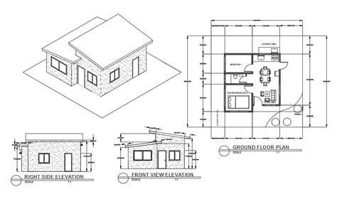 simple house layout plan design of DWG file - Cadbull