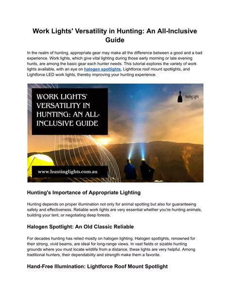 PPT - Work Lights' Versatility in Hunting_ An All-Inclusive Guide ...