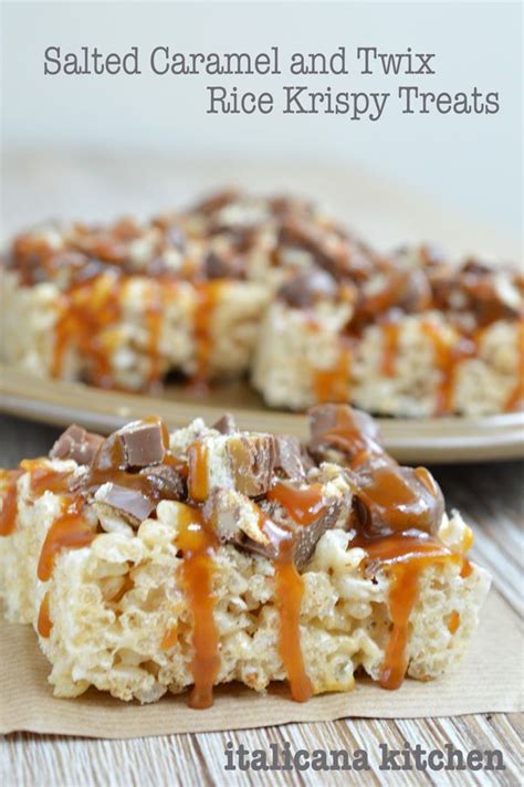 Salted Caramel and Twix Rice Krispy Treat | Recipe | Potluck recipes ...