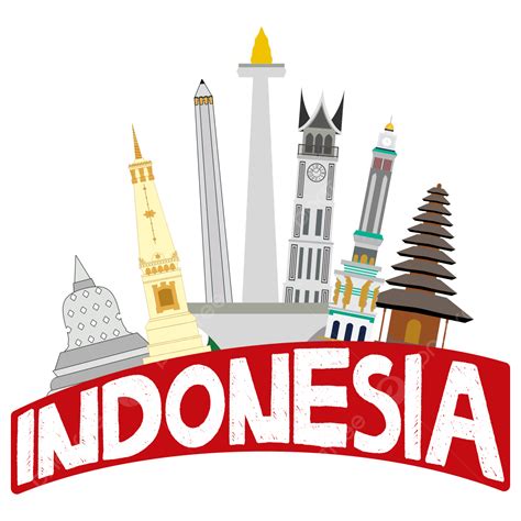 Indonesia Clipart Transparent Background, Indonesia Landmarks Design ...