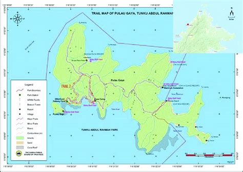 The National Park Boundary in Gaya Island in Sabah, East Malaysia ...