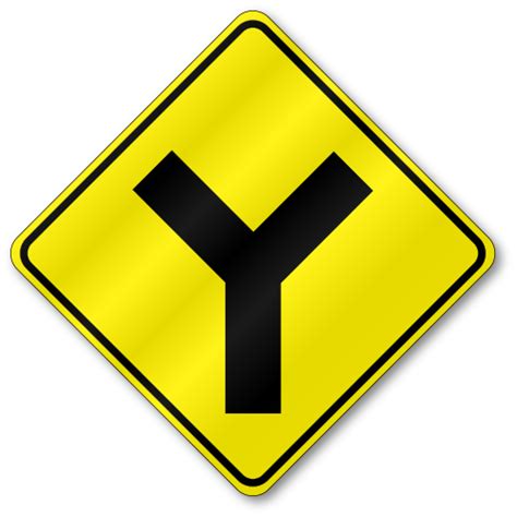 Y Intersection, W2-5 Traffic Sign, .080 Outdoor Reflective Aluminum, Official | TR02W25