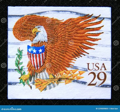 Postage Stamp United States of America, USA 1992. Eagle and Shield ...