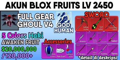 [BLOX FRUITS] Account Blox Fruits - Full Gear Awaken Race GHOUL V4 (Awakened Race V4) + Godhuman ...