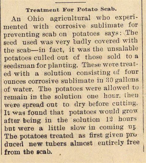 Treatment For Potato Scab | Ann Arbor District Library