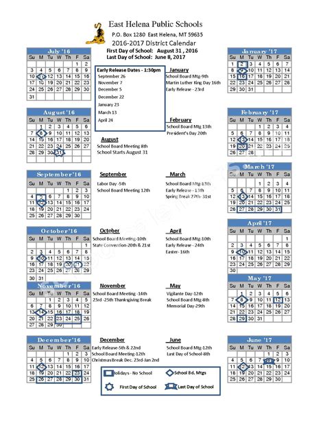 Helena Public Schools Calendar - PublicCalendars.net