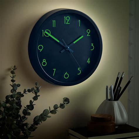 Black Glow-in-the-Dark Wall Clock | Coopers Of Stortford