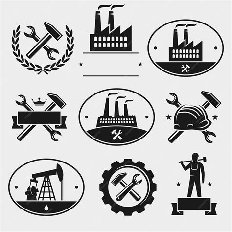 Premium Vector | Industrial label set Vector