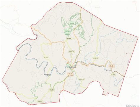 Map of Lee County, Kentucky