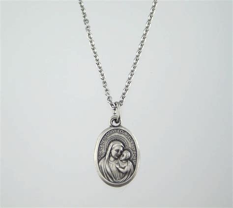 Our Lady of Good Counsel Medal Necklace by HopeFaithAndBeads