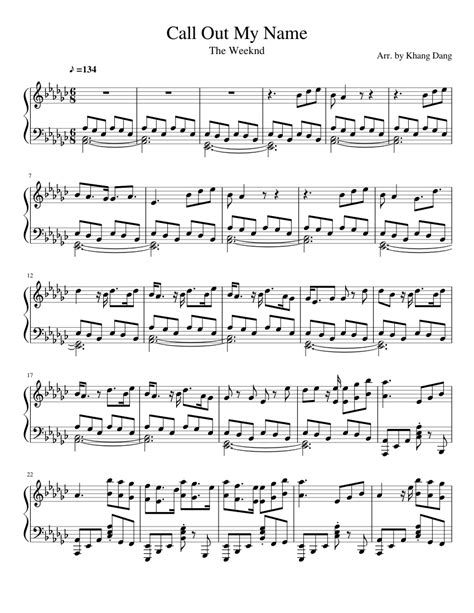 Call Out My Name Sheet music for Piano (Solo) | Musescore.com