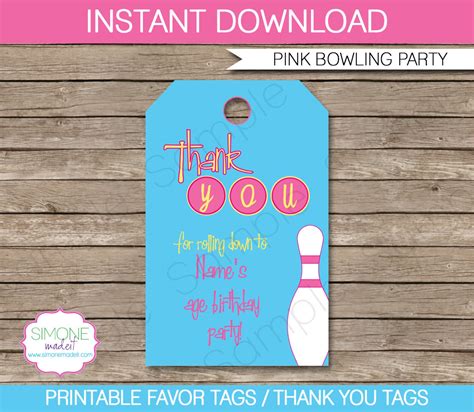 Girls Bowling Birthday Party Invitation Decorations Templates | Etsy