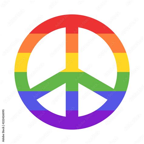 Rainbow peace sign Stock Vector | Adobe Stock