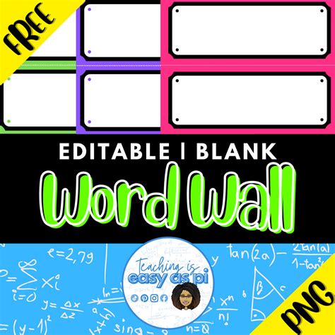 Word Wall Template {Editable} - FREEBIE – Easy as Pi