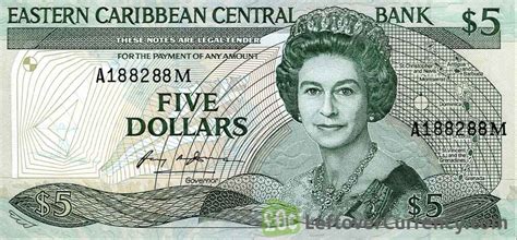 5 Eastern Caribbean dollars banknote (Swordfish) - Exchange yours