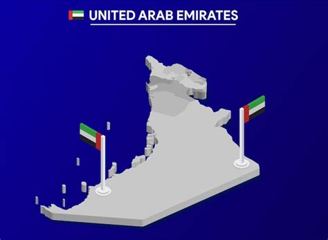 Premium Vector | Isometric uae flag and map illustartion