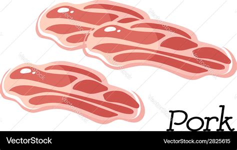 Fresh raw pork meat Royalty Free Vector Image - VectorStock