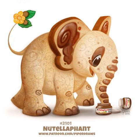 Daily Paint 2101. Nutellaphant, Piper Thibodeau | Cute animal drawings ...