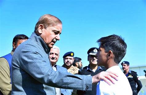 Prime Minister Muhammad Shehbaz Sharif interacting with the students after inaugurating the new ...