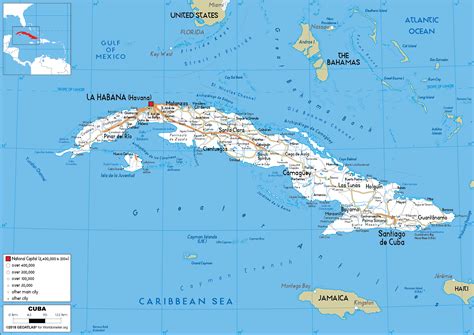 Cuba Map (Road) - Worldometer