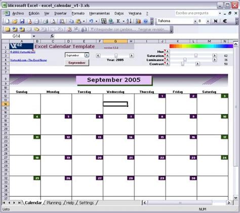 Excel Calendar Template - Download