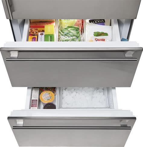 Sub-Zero 30" Designer Over-and-Under Refrigerator/Freezer with Ice Maker and Internal Dispenser ...