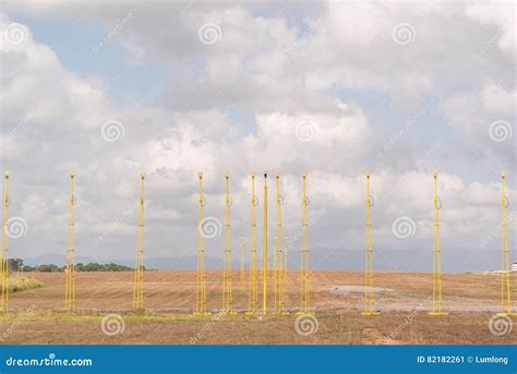 Approach Light Bar at Runway Threshold Stock Image - Image of flight ...