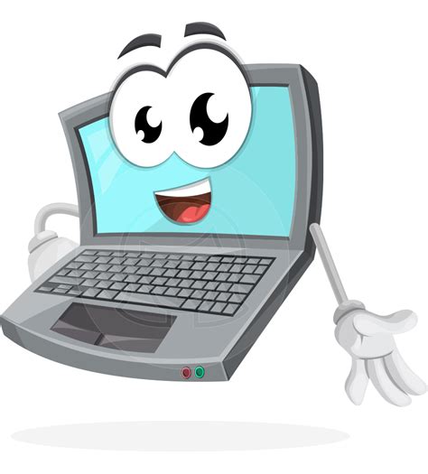 Computer Cartoon Vector Character AKA Topper the Friendly Laptop ...