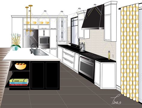 Sketch Kitchen Design Drawing : 24+ interior design kitchen drawings.