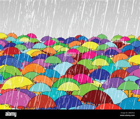 Wet rain crowd Stock Vector Images - Alamy