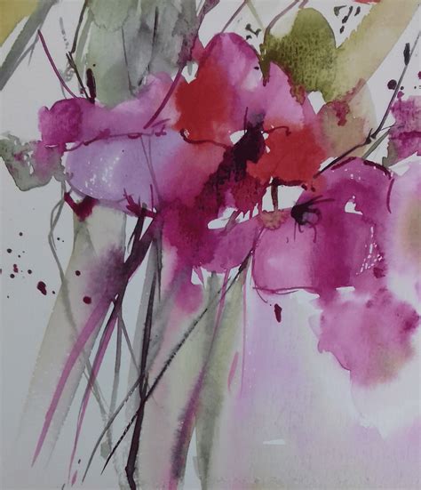 Pin by Kumkum Chakrabarty on art | Abstract flower painting watercolor, Abstract floral art ...