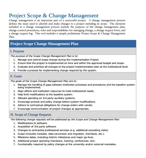 FREE 16+ Sample Change Management Plan Templates in MS Word | PDF | Google Docs | Pages | PDF