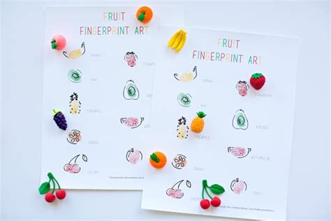 FRUIT FINGERPRINT ART FOR KIDS WITH FREE PRINTABLE TEMPLATE