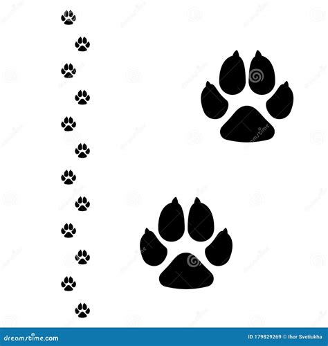 Dogs Paw. Dog Footprint Flat Icon Stock Vector - Illustration of ...