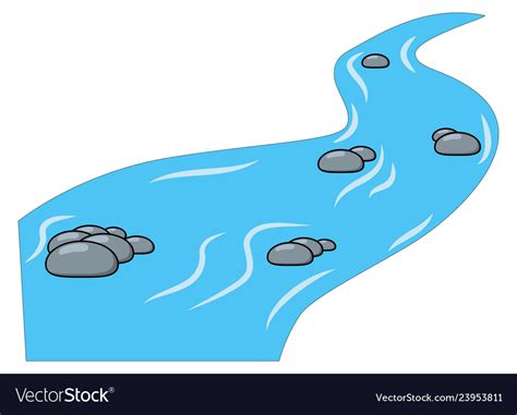 Cartoon brook river isolated on white background Vector Image