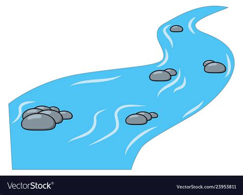 Cartoon brook river isolated on white background Vector Image