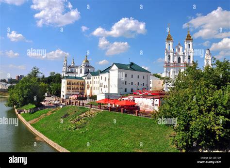 VITEBSK, BELARUS - JULY 29: View of historical centre of Vitebsk city on July 29, 2012 Stock ...