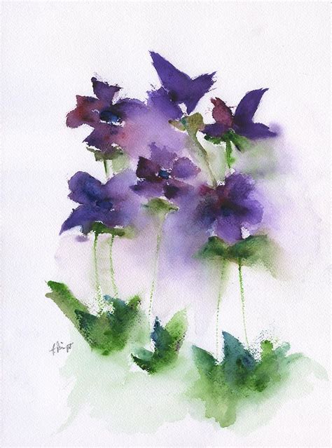 6 Violets Abstract by Frank Bright | Abstract, Violet artwork, Flower painting