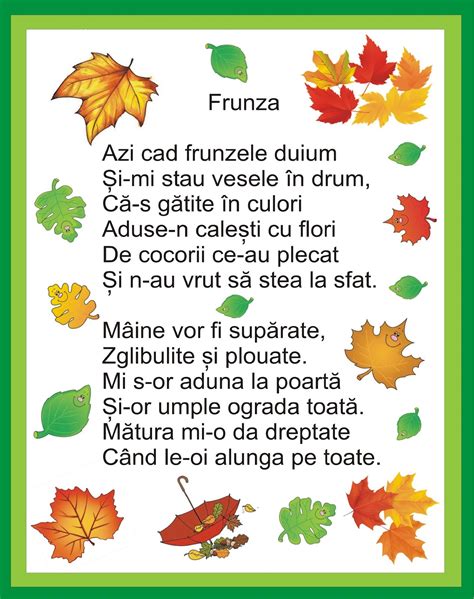 POEZII PENTRU COPII DE GRADINITA: TOAMNA