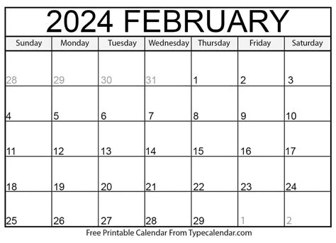 Will Printable February Calendar 2024 - Caryl Crystie