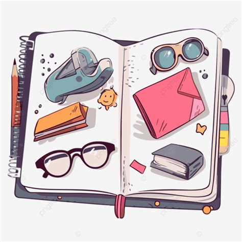 Yearbook Clipart Notebook With Sunglasses Cartoon Vector, Yearbook ...