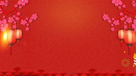 Simple Traditional Plum Lantern Chinese New Year Background, Red ...